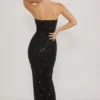 Jasella Embellished Corset Gown i svart Jasella Embellished Corset Gown i svart