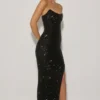 Jasella Embellished Corset Gown i svart Jasella Embellished Corset Gown i svart
