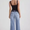 Jeylan lågmidjade jeans med vida ben i vintage-tvätt Jeylan lågmidjade jeans med vida ben i vintage-tvätt
