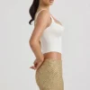 Jianna Embellished Low-Rise Mini Kjolar i guld Jianna Embellished Low-Rise Mini Kjolar i guld