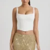 Jianna Embellished Low-Rise Mini Kjolar i guld Jianna Embellished Low-Rise Mini Kjolar i guld