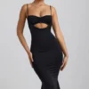 Julane Slinky Jersey Ruched Cut-Out Midaxi-klänning i svart Julane Slinky Jersey Ruched Cut-Out Midaxi-klänning i svart