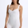 Kaia Modal Sweetheart-Neck Unitard i vitt Kaia Modal Sweetheart-Neck Unitard i vitt
