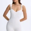 Kaia Modal Sweetheart-Neck Unitard i vitt Kaia Modal Sweetheart-Neck Unitard i vitt
