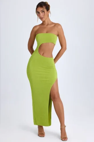 Kaikoa Cut-Out Bandeau Maxiklänning i pärongrönt