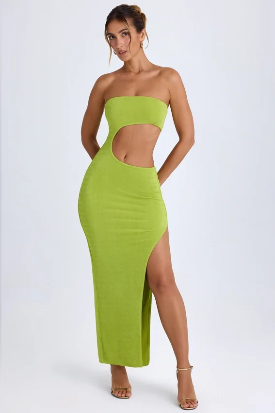 Kaikoa Cut-Out Bandeau Maxiklänning i pärongrönt Kaikoa Cut-Out Bandeau Maxiklänning i pärongrönt