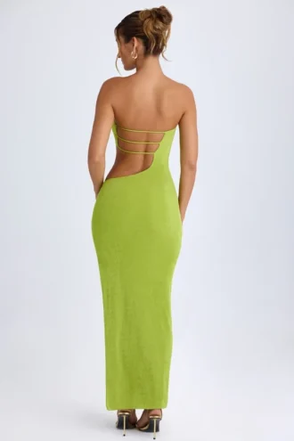 Kaikoa Cut-Out Bandeau Maxiklänning i pärongrönt