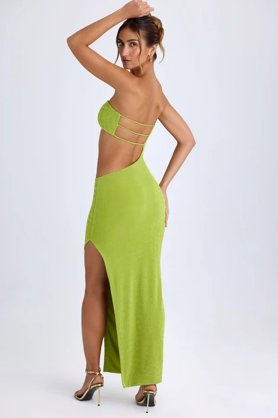 Kaikoa Cut-Out Bandeau Maxiklänning i pärongrönt Kaikoa Cut-Out Bandeau Maxiklänning i pärongrönt