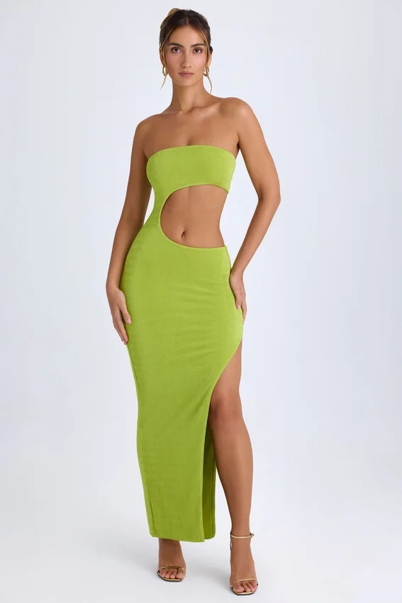 Kaikoa Cut-Out Bandeau Maxiklänning i pärongrönt Kaikoa Cut-Out Bandeau Maxiklänning i pärongrönt