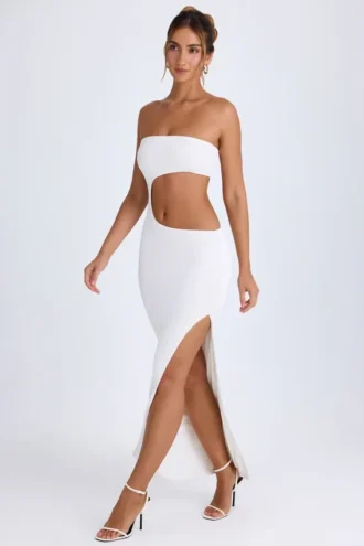 Kaikoa Cut-Out Bandeau Maxiklänning i vitt
