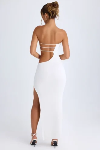 Kaikoa Cut-Out Bandeau Maxiklänning i vitt