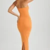 Kali Modal Bandeau Bodycon Maxiklänning i Sunset Orange Kali Modal Bandeau Bodycon Maxiklänning i Sunset Orange