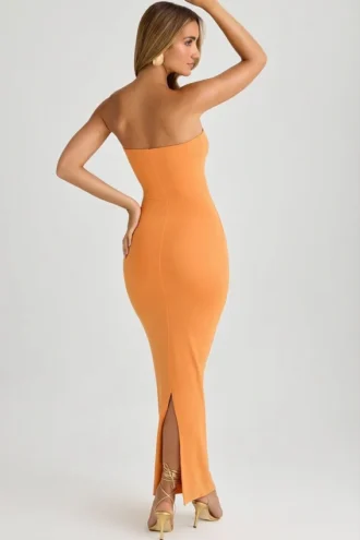 Kali Modal Bandeau Bodycon Maxiklänning i Sunset Orange