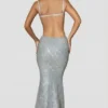 Katalia Embellished Cut-Out Gown i silver Katalia Embellished Cut-Out Gown i silver