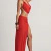 Keona mid-rise maxikjol med slits i Chilli Red Keona mid-rise maxikjol med slits i Chilli Red