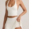 Keoni Modal Low-Rise Ruched Mini Skort i vitt Keoni Modal Low-Rise Ruched Mini Skort i vitt