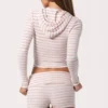 Ribbade minishorts i rosa randigt jersey Ribbade minishorts i rosa randigt jersey
