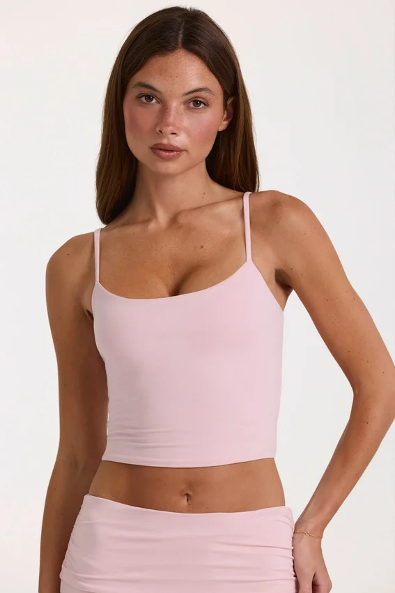 Kort modaltanktop i färgen Blush Kort modaltanktop i färgen Blush