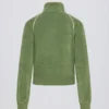 Kort sweatshirt i frotté med dragkedja i grönt Kort sweatshirt i frotté med dragkedja i grönt