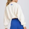 Kort sweatshirt med kvartslås i vitt Kort sweatshirt med kvartslås i vitt