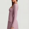 Ksenia strukturerad A-linje miniklänning med nålstreck i mauve Ksenia strukturerad A-linje miniklänning med nålstreck i mauve