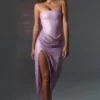 La Rochette Maxiklänning med bandeau och cowl-midja i rosa La Rochette Maxiklänning med bandeau och cowl-midja i rosa