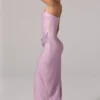 La Rochette Maxiklänning med bandeau och cowl-midja i rosa La Rochette Maxiklänning med bandeau och cowl-midja i rosa