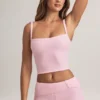 Lai Modal camisole-top med fyrkantig halsringning i pastellrosa Lai Modal camisole-top med fyrkantig halsringning i pastellrosa