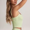 Lai Modal camisole-top med rund hals i salviagrön Lai Modal camisole-top med rund hals i salviagrön
