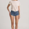 Lanori lågmidjade hotpants i mellanblått Lanori lågmidjade hotpants i mellanblått