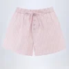 Lariana mid-rise cotton poplin shorts with pink stripes Lariana mid-rise cotton poplin shorts with pink stripes