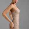 Lasma Embellished Halterneck A-Line Miniklänning i Almond Lasma Embellished Halterneck A-Line Miniklänning i Almond