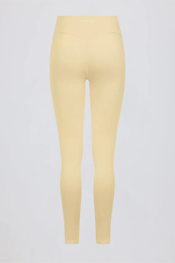Leggings i borstad jersey med rynkad midja i färgen Lemon Marl Leggings i borstad jersey med rynkad midja i färgen Lemon Marl