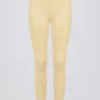 Leggings i borstad jersey med rynkad midja i färgen Lemon Marl Leggings i borstad jersey med rynkad midja i färgen Lemon Marl