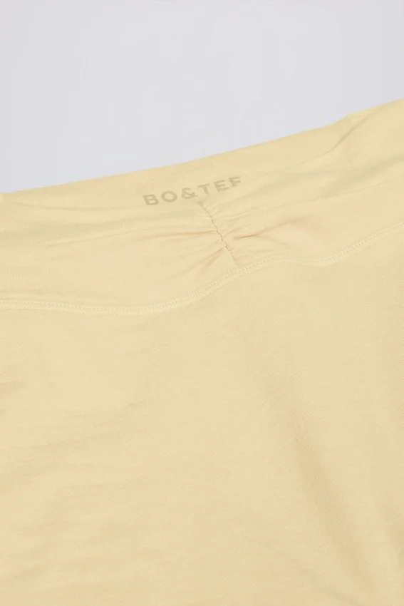 Leggings i borstad jersey med rynkad midja i färgen Lemon Marl Leggings i borstad jersey med rynkad midja i färgen Lemon Marl