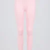 Leggings i borstad jersey med rynkad midja i ljusrosa melerad Leggings i borstad jersey med rynkad midja i ljusrosa melerad