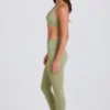 Leggings med vikbar midja och hällor i Matcha Leggings med vikbar midja och hällor i Matcha