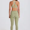 Leggings med vikbar midja och hällor i Matcha Leggings med vikbar midja och hällor i Matcha