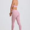 Leggings med vikbar midja och hällor i mauve Leggings med vikbar midja och hällor i mauve