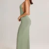 Leire Modal Plunge Backless Maxi Klänning i salviagrön Leire Modal Plunge Backless Maxi Klänning i salviagrön
