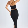 Lena Modal Twist-Front Maxikjol i svart Lena Modal Twist-Front Maxikjol i svart