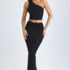 Lena Modal Twist-Front Maxikjol i svart Lena Modal Twist-Front Maxikjol i svart