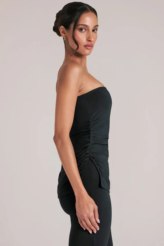 Leni Bandeau Longline Top i svart Leni Bandeau Longline Top i svart