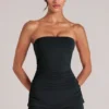 Leni Bandeau Longline Top i svart Leni Bandeau Longline Top i svart