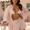 Lerici Oversized-skjorta i rosa randigt Lerici Oversized-skjorta i rosa randigt