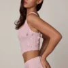 Letitia Embellished Lace-Up Corset Top i mjukrosa Letitia Embellished Lace-Up Corset Top i mjukrosa