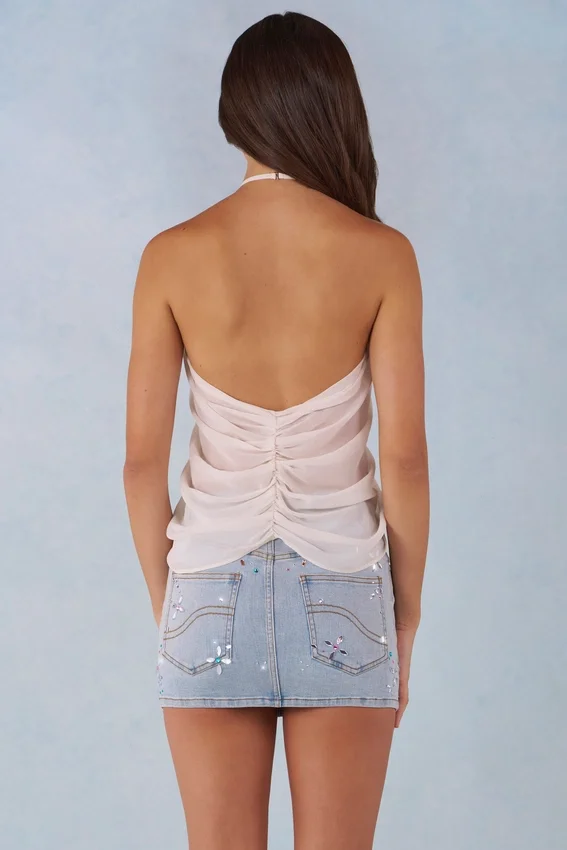 Levara Mid-Rise Denim Micro Mini Kjolar i ljus denim Levara Mid-Rise Denim Micro Mini Kjolar i ljus denim
