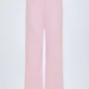 Libby Pointelle Mid-Rise Straight-Leg Trousers i Baby Pink Libby Pointelle Mid-Rise Straight-Leg Trousers i Baby Pink