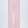Libby Pointelle Mid-Rise Straight-Leg Trousers i Baby Pink Libby Pointelle Mid-Rise Straight-Leg Trousers i Baby Pink