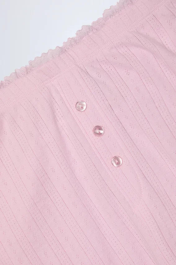Libby Pointelle Mid-Rise Straight-Leg Trousers i Baby Pink Libby Pointelle Mid-Rise Straight-Leg Trousers i Baby Pink